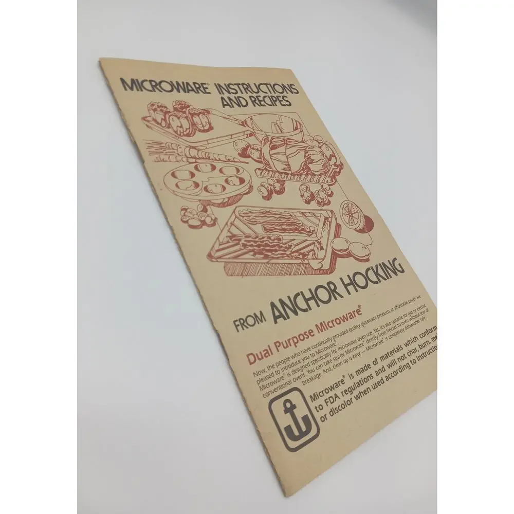 Booklet Microware Instructions & Recipes From Anchor Hocking Microwave Cooking